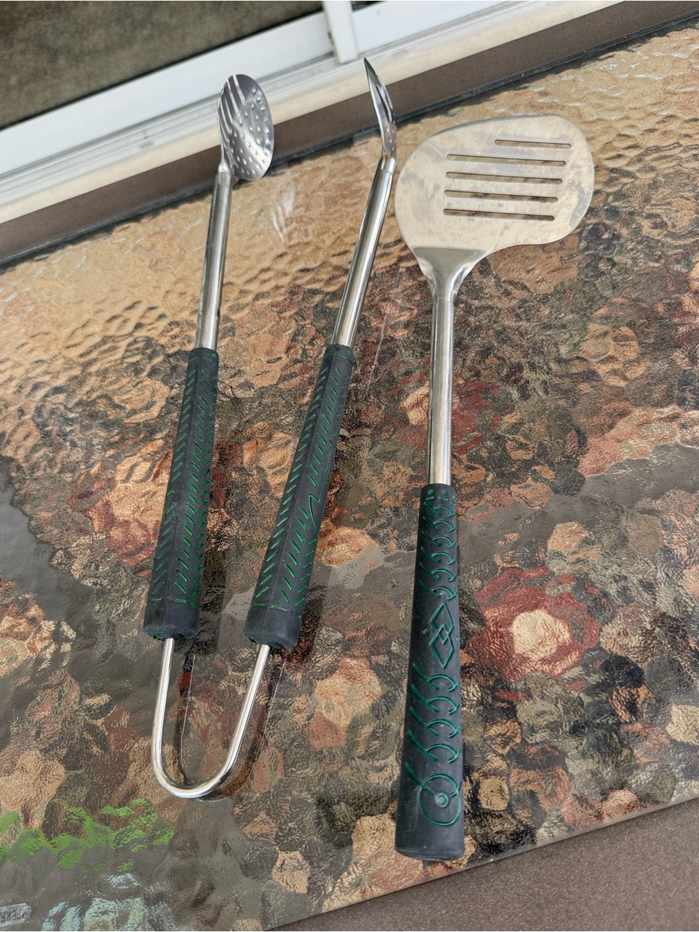 Green Golfer's Golf Club Grill Utensils Spatula Tongs BBQ Grilling Father’s Day